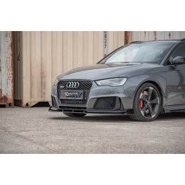 Накладка сплиттер на передний бампер Вар2 на Audi RS3 8V Sportback